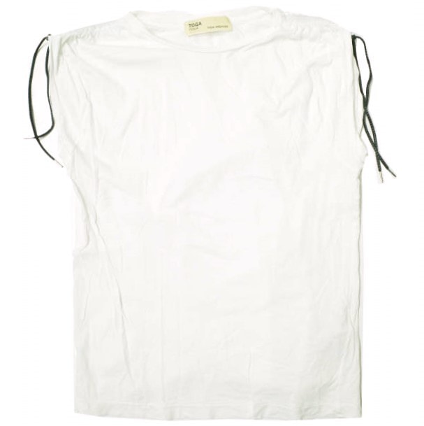 TOGA PULLA トーガ プルラ 日本製 ショルダーコード ノースリーブTシャツ TP21-JK245 2 ホワイト ARCHIVES カットソー トップス g22285