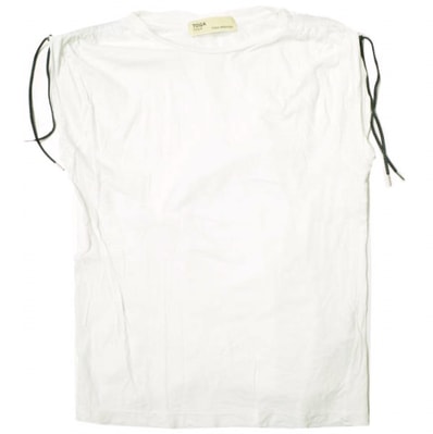 TOGA PULLA トーガ プルラ 日本製 ショルダーコード ノースリーブTシャツ TP21-JK245 2 ホワイト ARCHIVES カットソー トップス g22285