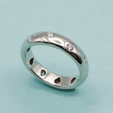 【値下げ】TIFFANY&Co. ティファニー ドッツ バンドリング PT950 リング・指輪 約8.5号 Pt950プラチナ シルバー レディース【中古】