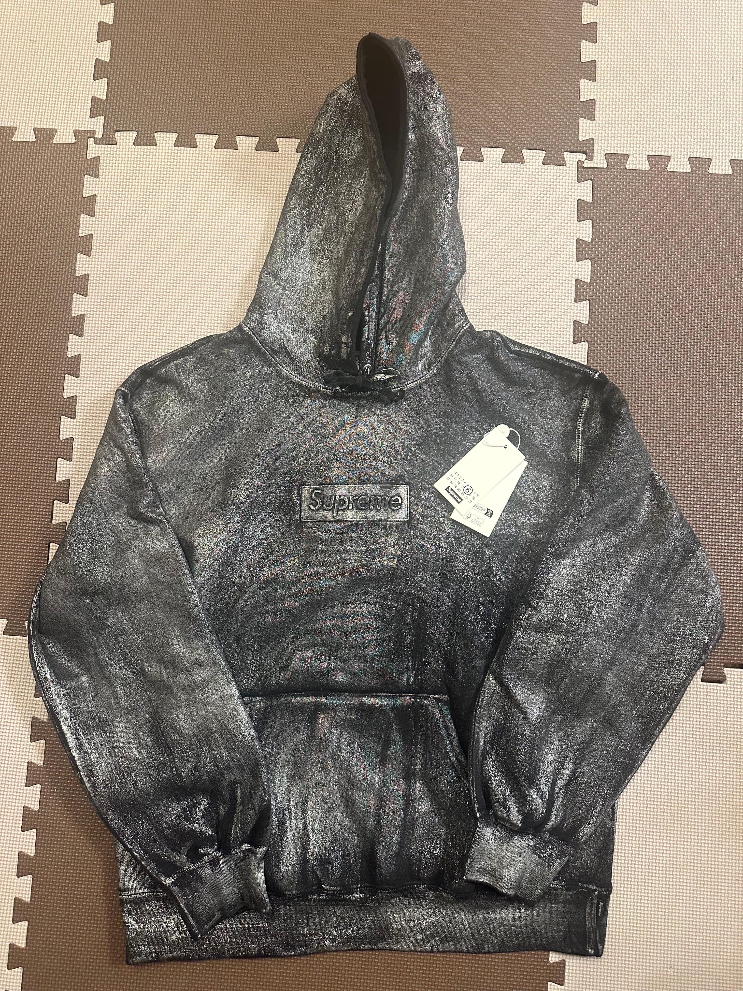 Supreme x MM6 Maison Margiela Foil Box Logo Hooded Sweatshirt "Black"