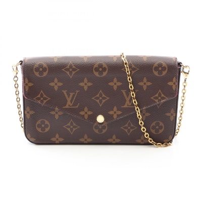 ルイ・ヴィトン LOUIS VUITTON ポシェット フェリシー モノグラム フューシャ ショルダーバッグ バッグ PVCコーティングキャンバス レザー レディース ブラウン系 M61276 【中古】
