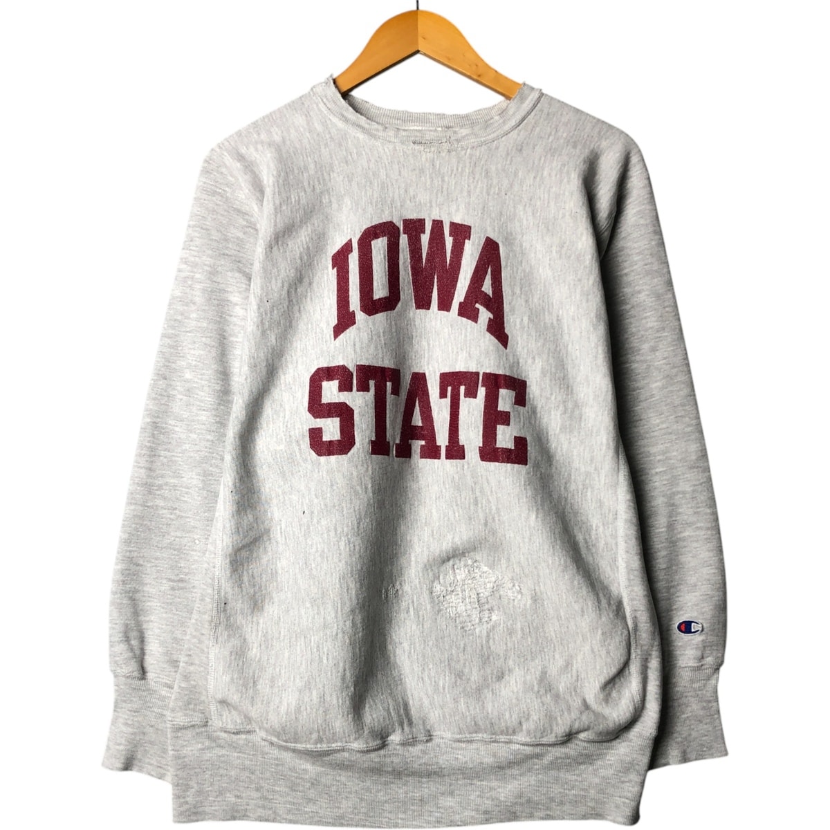 古着 90年代 チャンピオン Champion REVERSE WEAVE リバースウィーブ 刺繍タグ IOWA STATE アイオワ州立大学 カレッジスウェットシャツ トレーナー メンズXL相当 ヴィンテージ/eaa557048