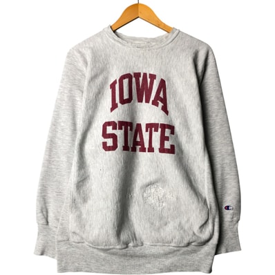 古着 90年代 チャンピオン Champion REVERSE WEAVE リバースウィーブ 刺繍タグ IOWA STATE アイオワ州立大学 カレッジスウェットシャツ トレーナー メンズXL相当 ヴィンテージ/eaa557048