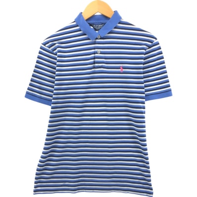 古着 ラルフローレン Ralph Lauren POLO GOLF PRO FIT 半袖 ボーダー ポロシャツ メンズM相当/eaa560923