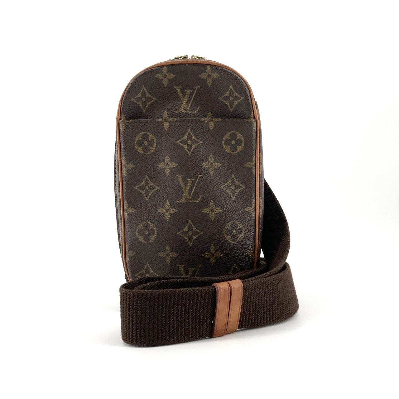 LOUIS VUITTON(ルイ・ヴィトン) ポシェット ガンジュ モノグラムキャンバス レザー M51870 ボディバッグ ブラウン×ベージュ