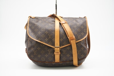LOUIS VUITTON ルイ・ヴィトン モノグラム ソミュール35 M42254 ショルダーバッグ ブラウン コーティングキャンバス レディース