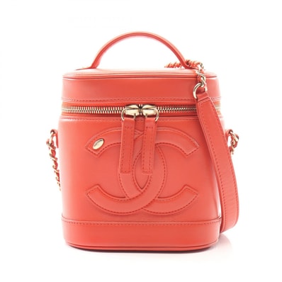 シャネル CHANEL ココマーク 2WAY ハンドバッグ バッグ ラムスキン(羊革) レディース レッド系 【中古】