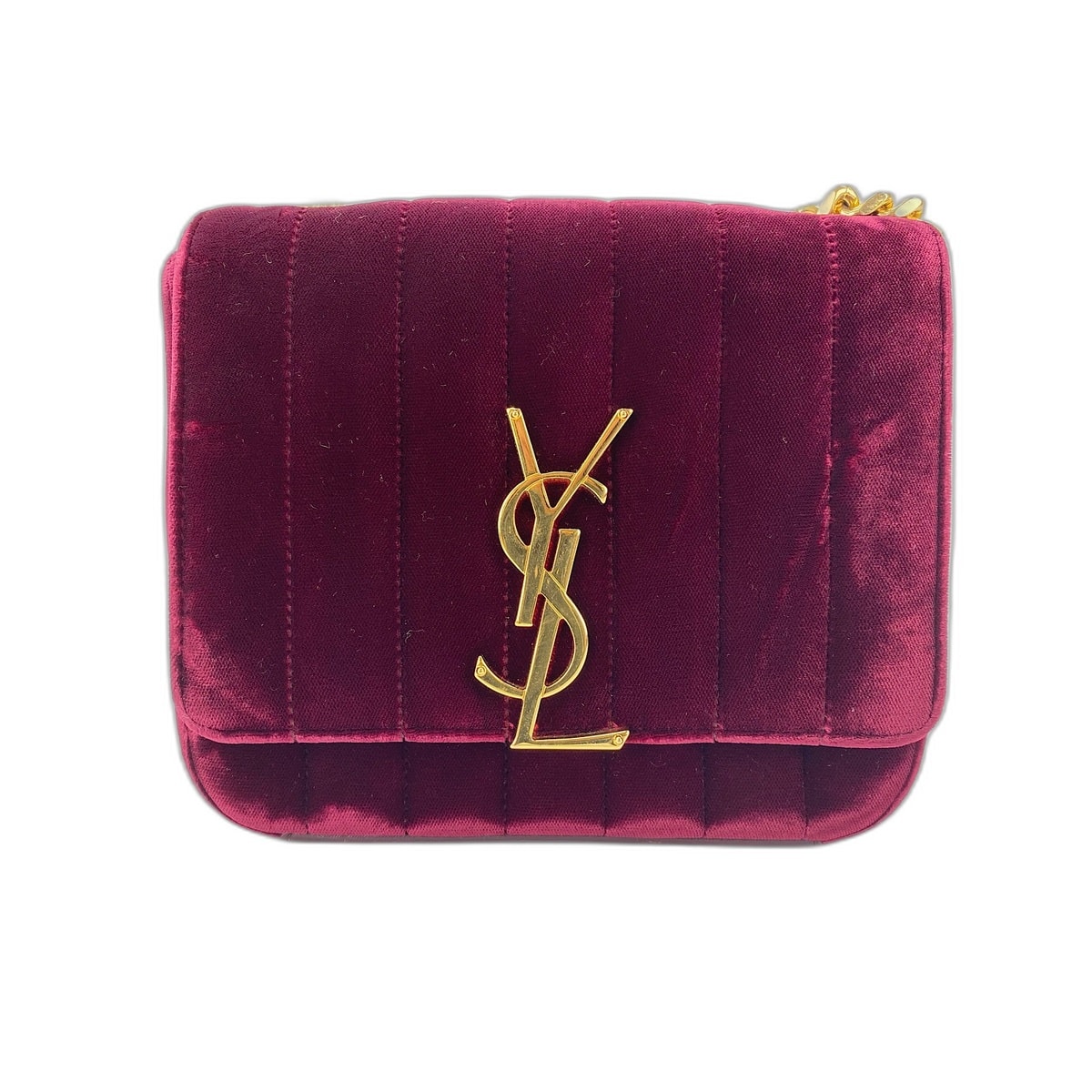 イヴ・サンローラン YSL ヴィキ ショルダーバッグ ベロア【中古】