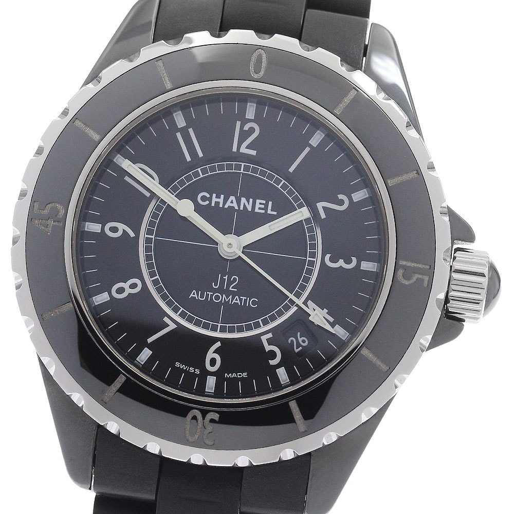 ☆美品  シャネル J12 黒セラミック 38mm H0684 メンズ 【中古】