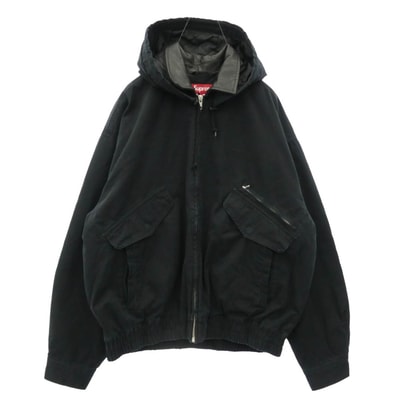 Supreme シュプリーム 24AW Leather Collar Utility Jacket レザーカラー 襟レザー ユーティリティー ジャケット ブラック系 M【中古】