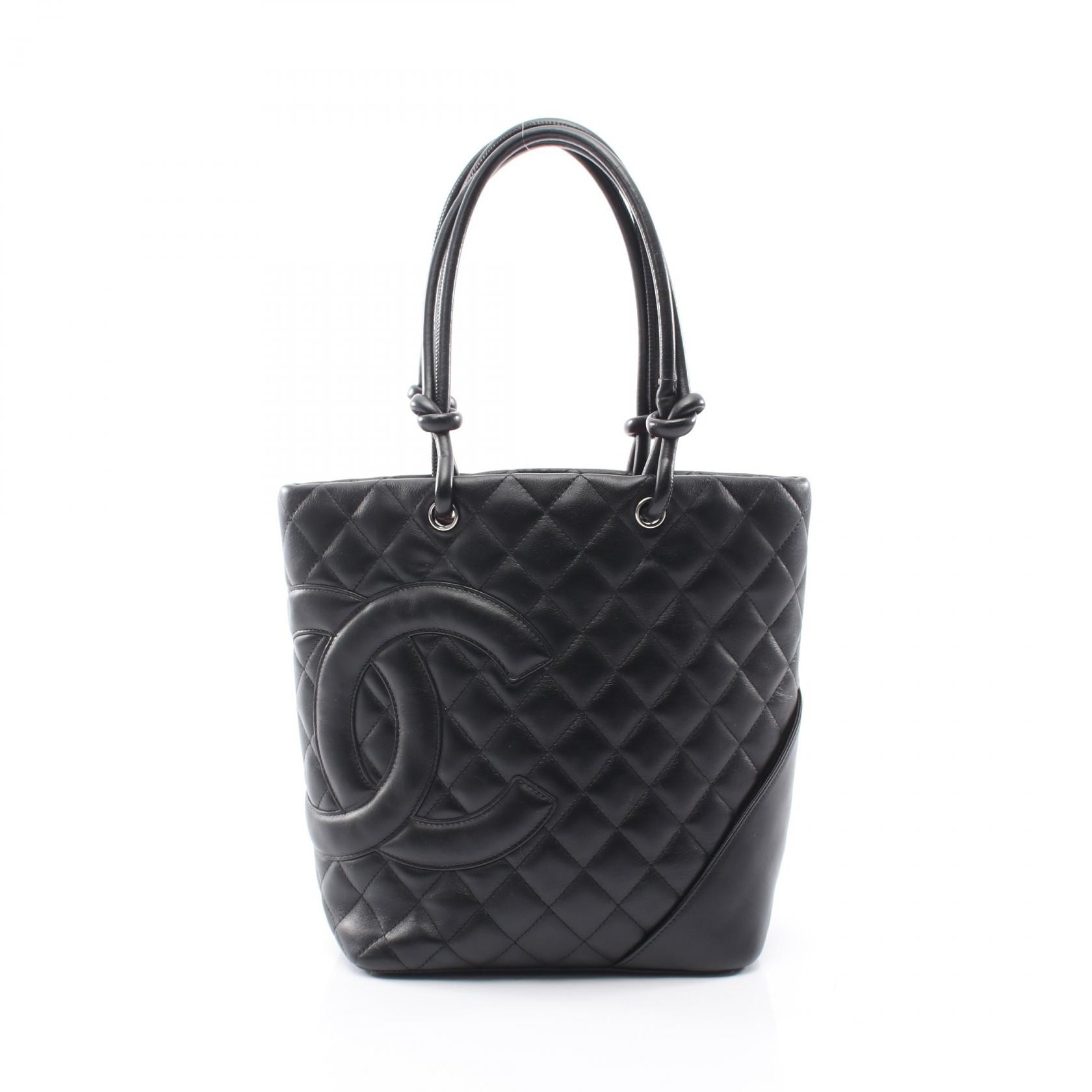 シャネル CHANEL カンボンライン ミディアム トートバッグ バッグ レザー レディース ブラック系 A25167 【中古】