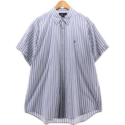 古着 ラルフローレン Ralph Lauren BLAKE ストライプ柄 シアサッカー 半袖 ボタンダウン ストライプシャツ メンズXL相当/eaa544760 【中古】 【250430】/eaa544760