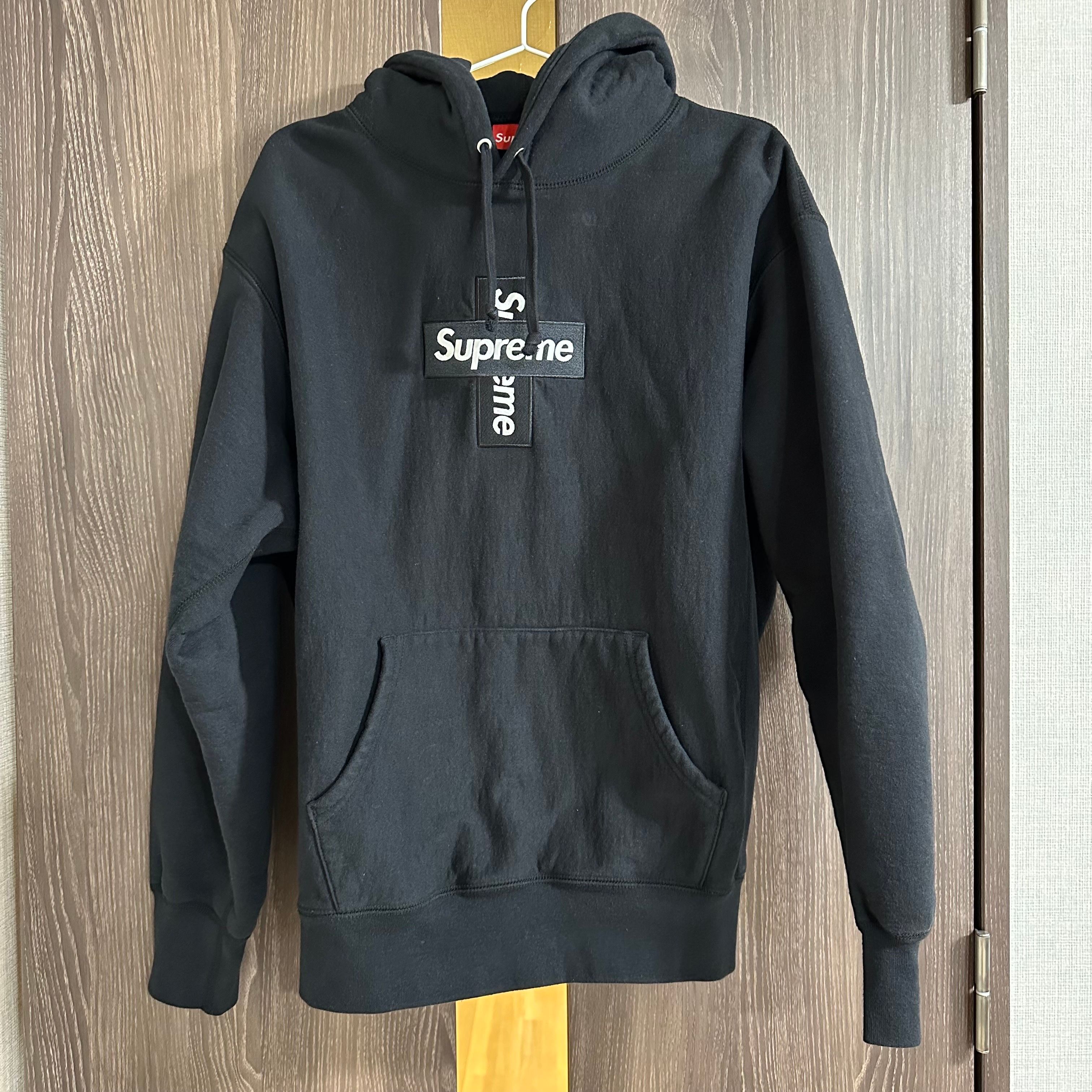 Supreme Cross Box Logo Hooded Sweatshirt "Black"