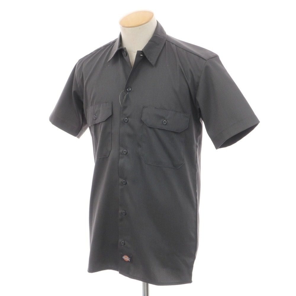 【中古】ディッキーズ Dickies ICONS ポリエステルコットン 半袖シャツ ワークシャツ グレー【サイズXS】【メンズ】