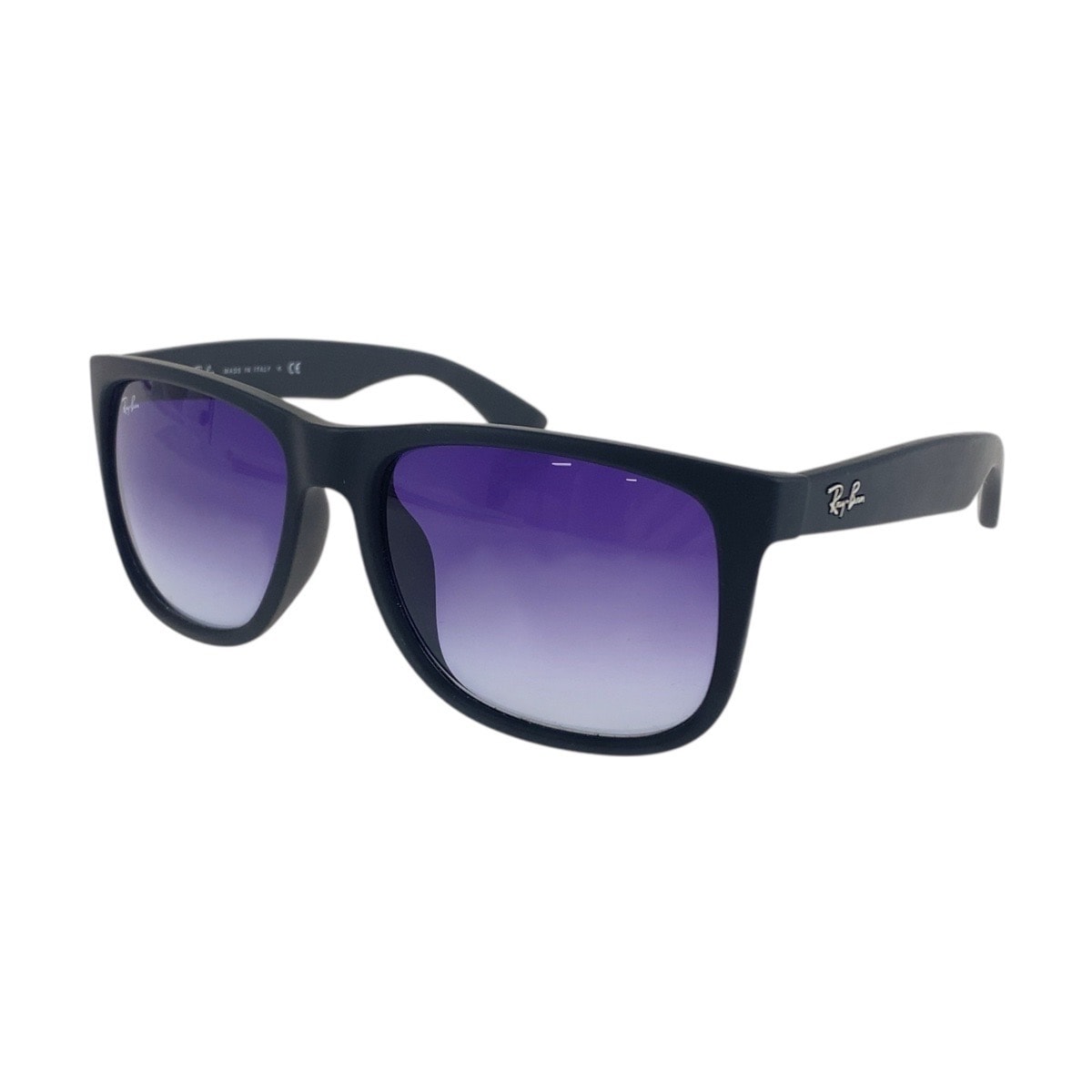 美品 Ray-Ban レイバン ブラック 黒 ブルー プラスチック サングラス 男女兼用 ウェリントン 506767 【中古】