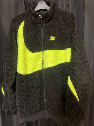 Nike Big Swoosh Reversible Boa Jacket"Black Neon"