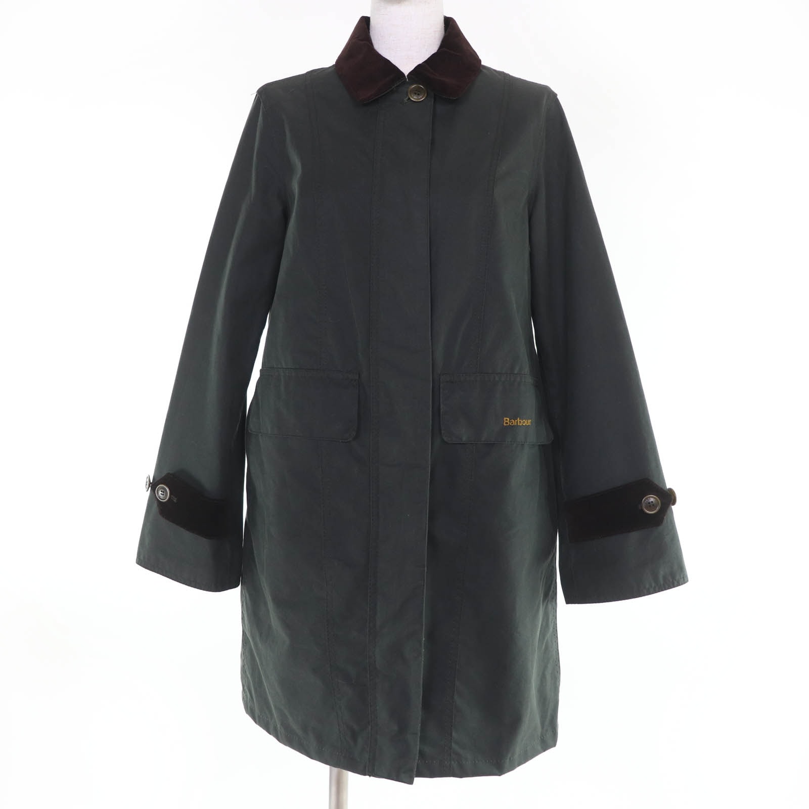 美品 バブアー ジャケット ダークグリーン レディース 36 1902211