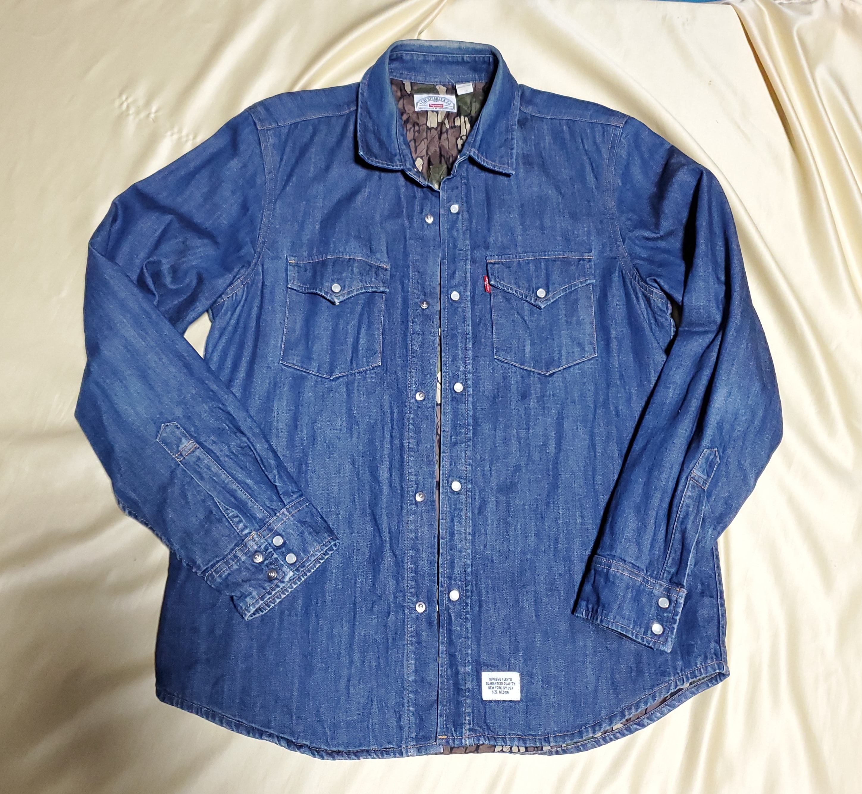 2013 Supreme Levi's Denim Quilted Shirt Size M MADE IN USA 検/ シュプリーム リーバイス デニム キルト シャツ アメリカ製