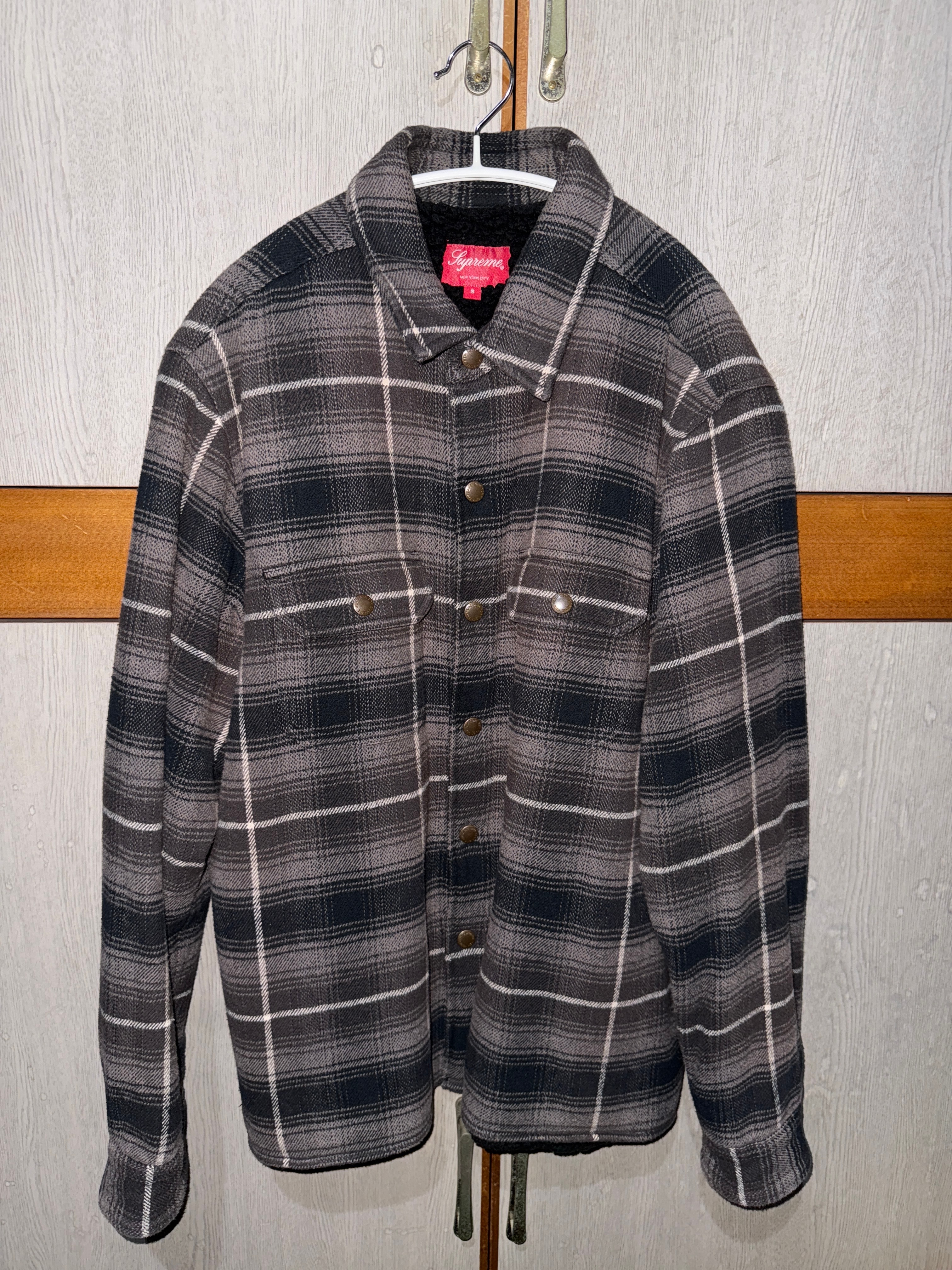 Supreme Shearling Lined Flannel Shirt 