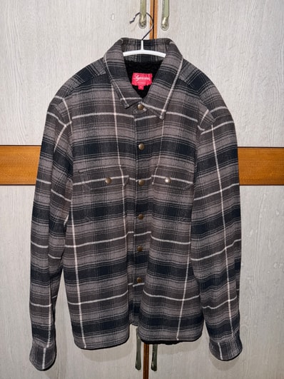 Supreme Shearling Lined Flannel Shirt "Black"