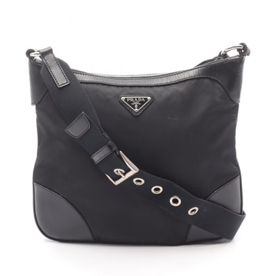 プラダ PRADA ショルダーバッグ バッグ ナイロン レザー レディース ブラック系 【中古】