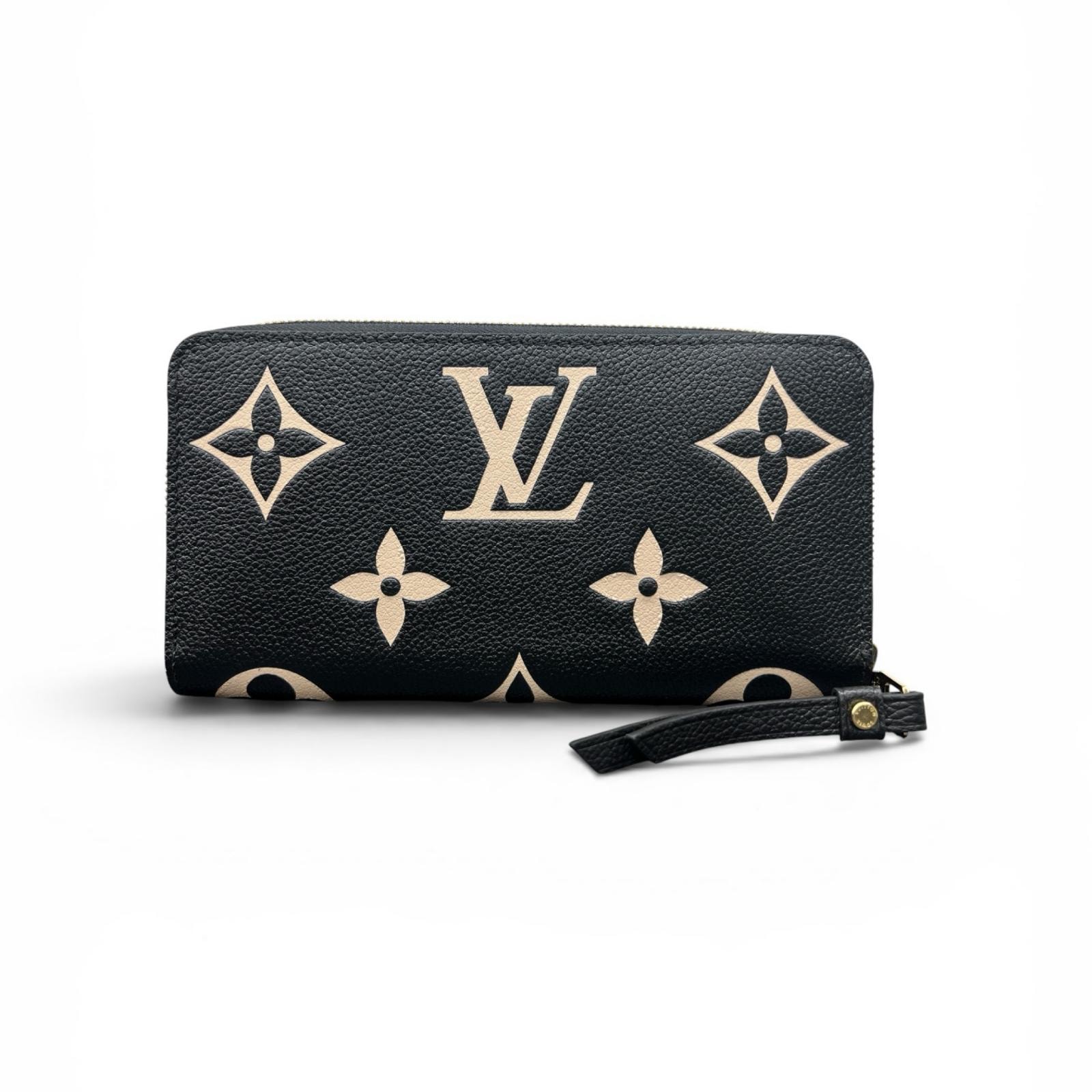 LOUIS VUITTON 展示品級 美品 ルイヴィトン ジッピーウォレット モノグラムアンプラント ノワール ラウンドファスナー長財布 M80481 レザー RFID確認済 ブラック LV SAランク 中古 鑑定済 ヴィトン財布