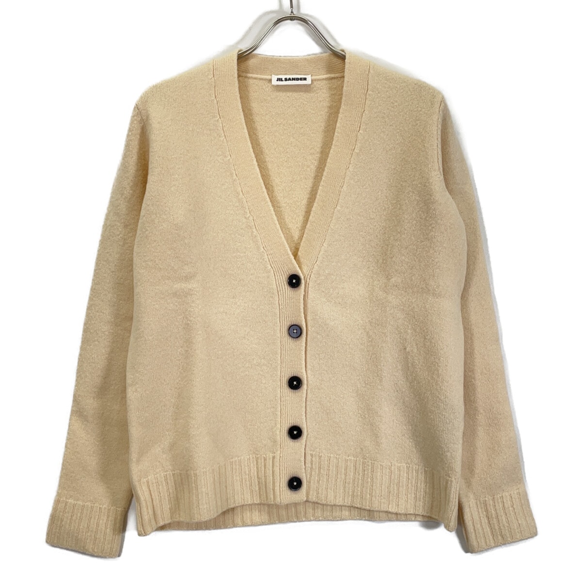 ジルサンダー 23AW J02GP0055 アイボリー ウール カーディガン 34