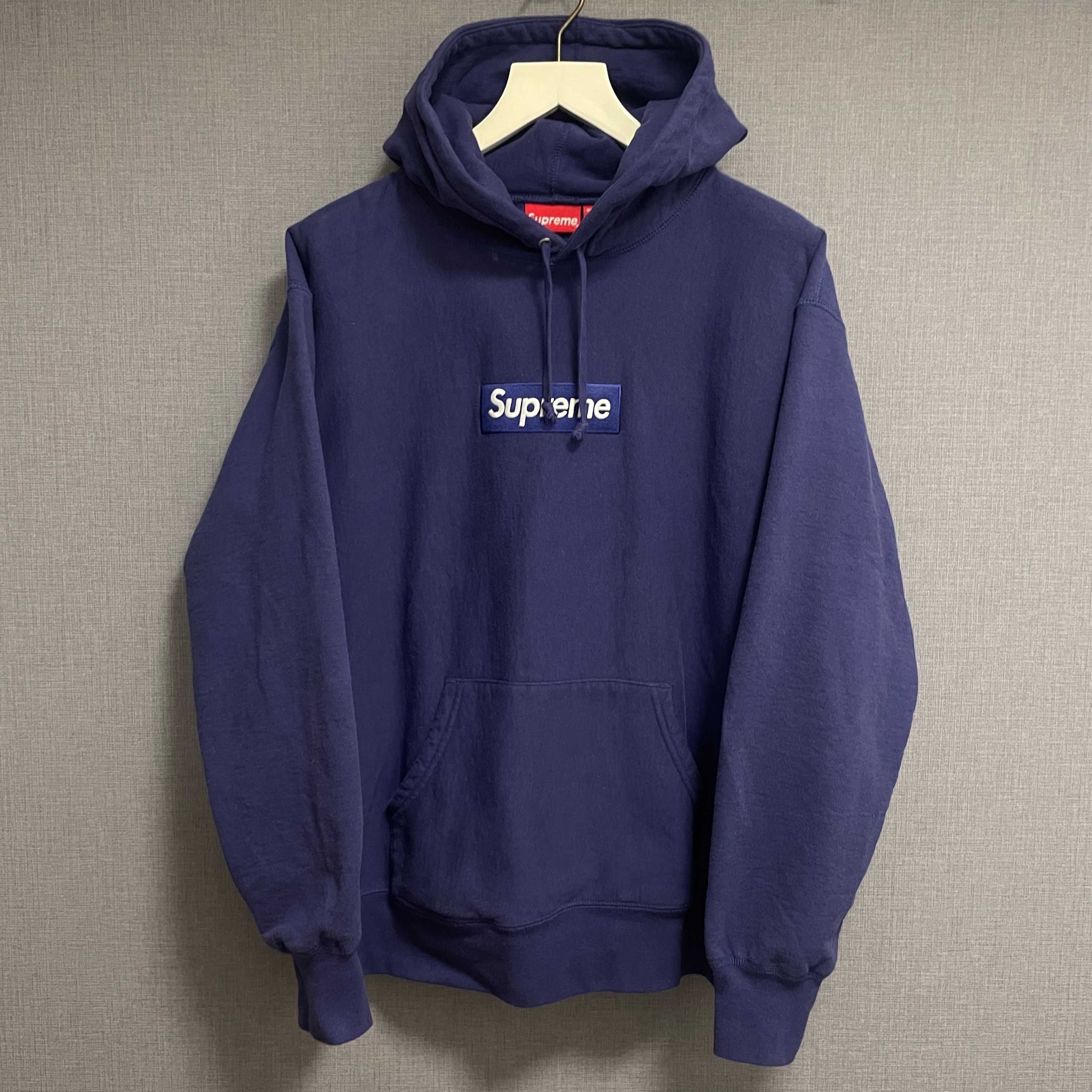 Supreme Box Logo Hooded Sweatshirt "Washed Navy" (21FW)
