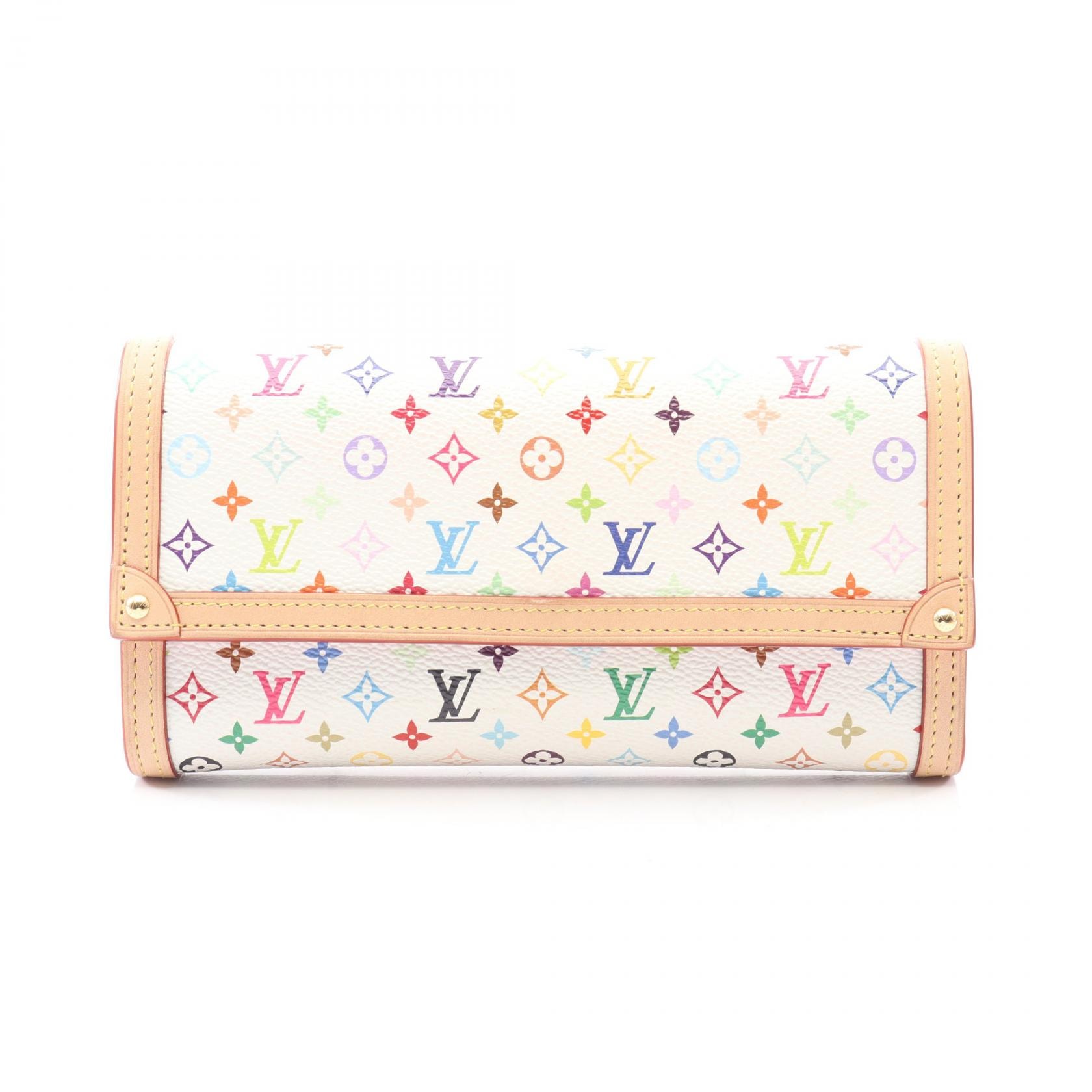 ルイ・ヴィトン LOUIS VUITTON LV × TM ポルトフォイユ サラ NM 二つ折り長財布 財布 レザー PVC モノグラム・マルチカラー レディース ホワイト系 M13397 【中古】