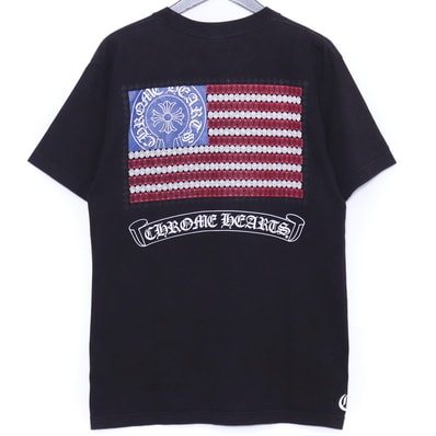 Chrome Hearts American Flag Back Print Crewneck T-Shirt "Black/Red/Blue"