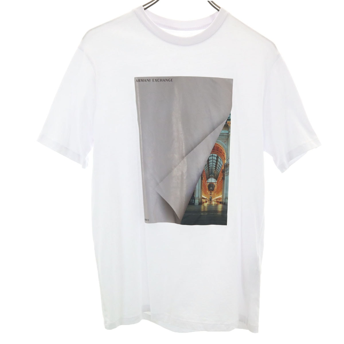 ARMANI EXCHANGE アルマーニエクスチェンジ フォトプリント 半袖 Tシャツ S ホワイト