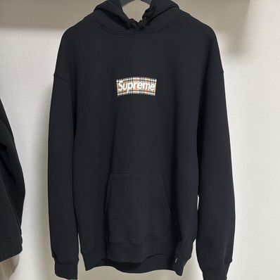 Supreme / Burberry Box Logo Hooded Sweatshirt "Black"