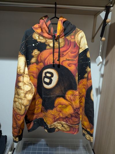 Supreme / Martin Wong Schott 8-Ball Hooded Sweatshirt "Orange"