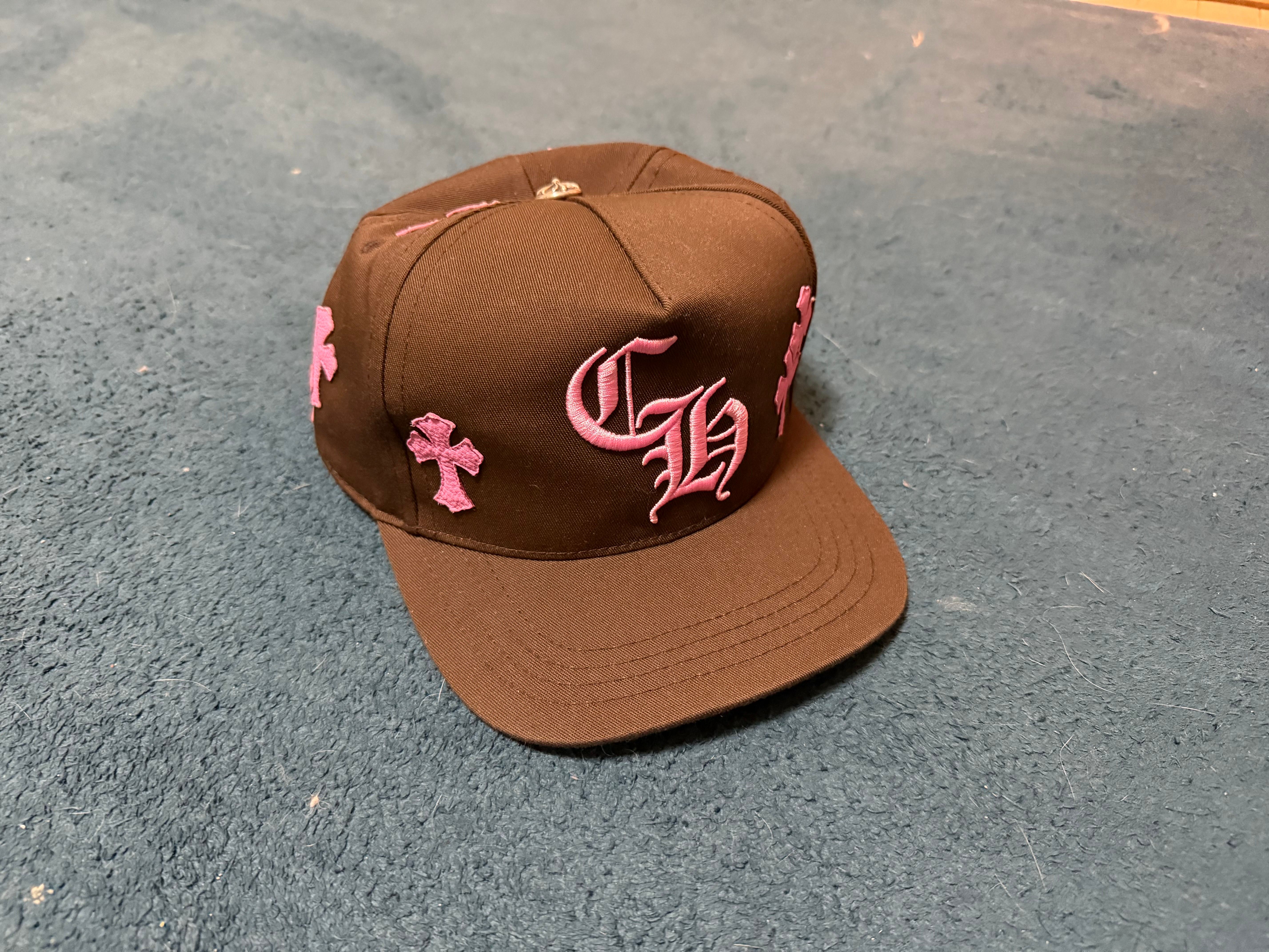 Chrome Hearts CH Hat Cross Patch Baseball Cap "Brown/Pink"