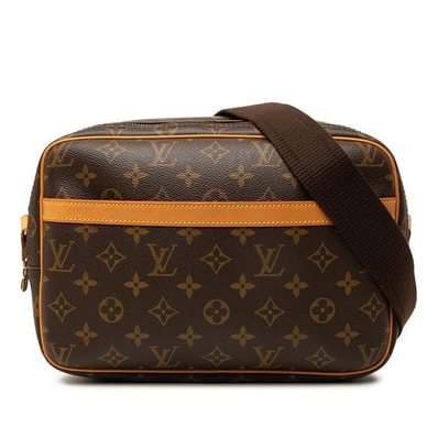 ルイ ヴィトン モノグラム リポーターPM 斜め掛け ショルダーバッグ M45254 ブラウン PVC レザー レディース LOUIS VUITTON 中古