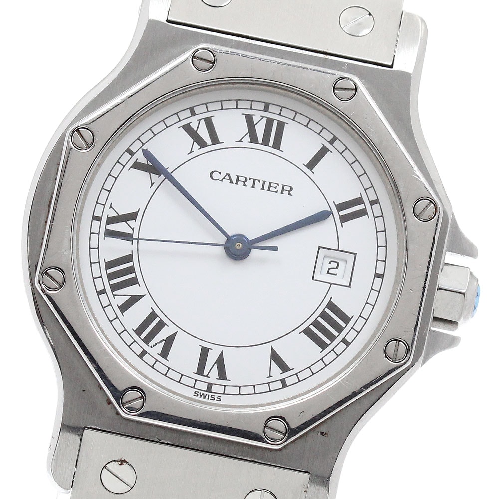 カルティエ サントスオクタゴン LM 81037188 メンズ 【中古】