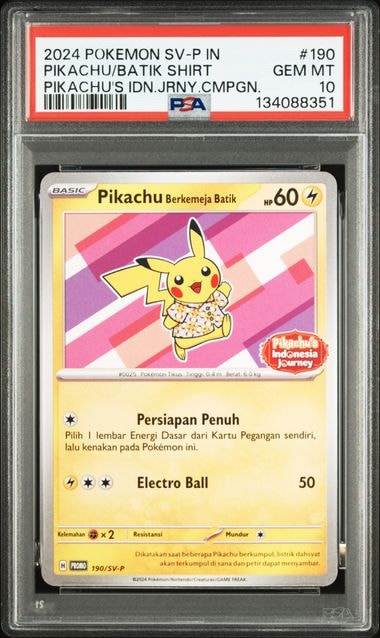 PSA10】バティックシャツを着たピカチュウ (フラワーピカチュウ柄) P