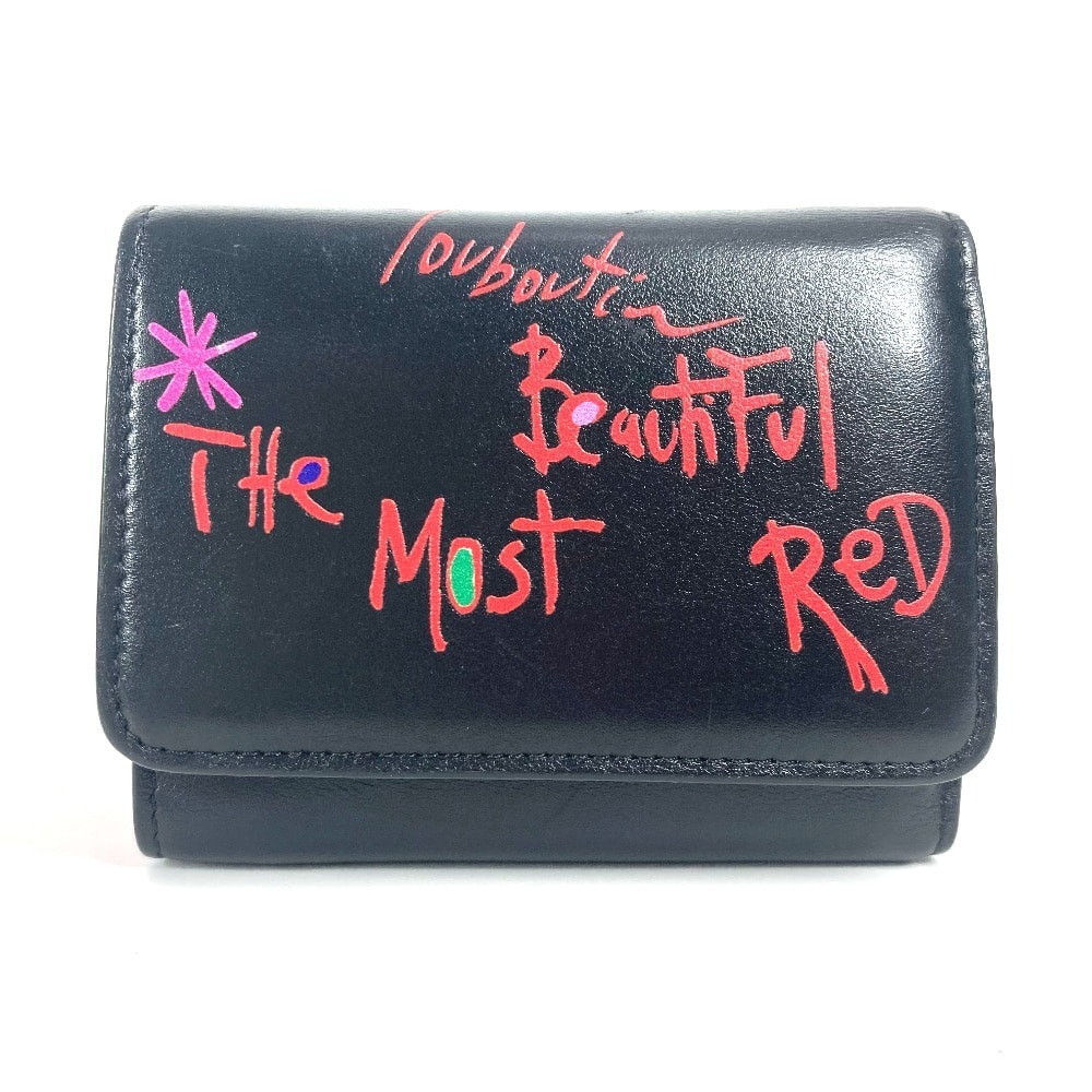 クリスチャンルブタン Christian Louboutin ルビガガ 1205105 コンパクトウォレット 3つ折り財布 レザー ブラック