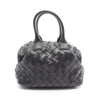 ボッテガヴェネタ BOTTEGA VENETA イントレチャート ミニ バウレット ハンドバッグ バッグ レザー レディース ブラック系 764535 【中古】