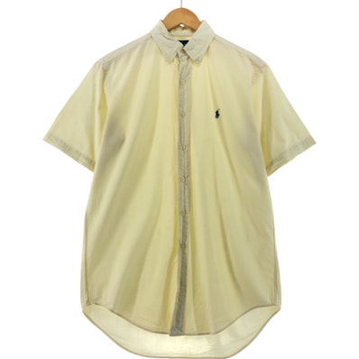 古着 ラルフローレン Ralph Lauren CLASSIC FIT クラシックフィット シアサッカー 半袖 ボタンダウン ストライプシャツ メンズS相当/eaa535583