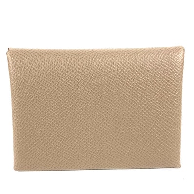 エルメス HERMES カルヴィデュオ カルヴィ デュオ 2つ折り カードケース 小銭入れ 財布 名刺入れ パスケース コインケース エプソン W刻 エトゥープ グレー 未使用