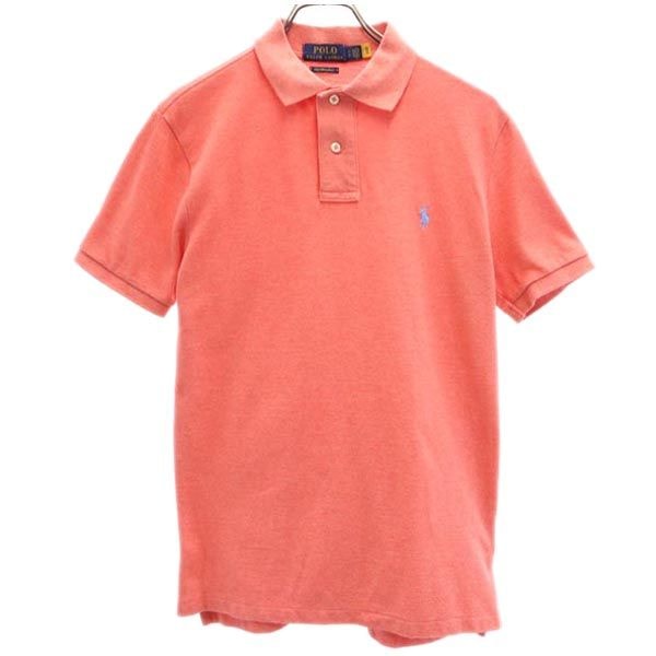 POLO RALPH LAUREN ポロラルフローレン 半袖 ポロシャツ S オレンジ 鹿の子地