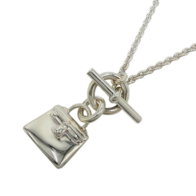 Hermes Amulettes Kelly Necklace "Silver"