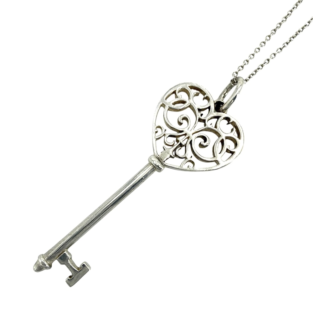 TIFFANY&Co. ティファニー ネックレス エンチャント ハート キー アクセサリー ジュエリー シルバー925    レディース 約4.6g【中古品】