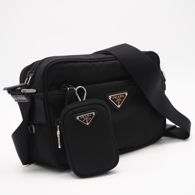 美品 PRADA プラダ リサイクルポリアミド Re-Nylon ショルダーバッグ 1BC167 ショルダーバッグ ブラック ナイロン レディース
