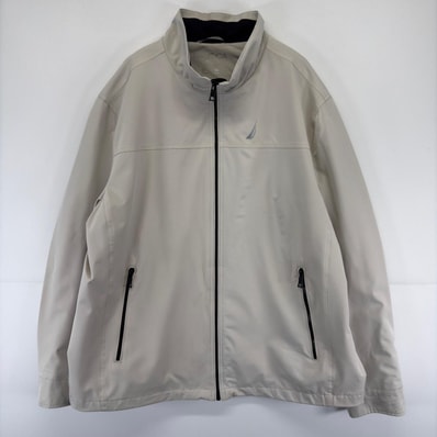古着 ノーティカ NAUTICA ジャケット フルジップ ナイロン プリント 大きいサイズ 2XL グレー系 メンズ