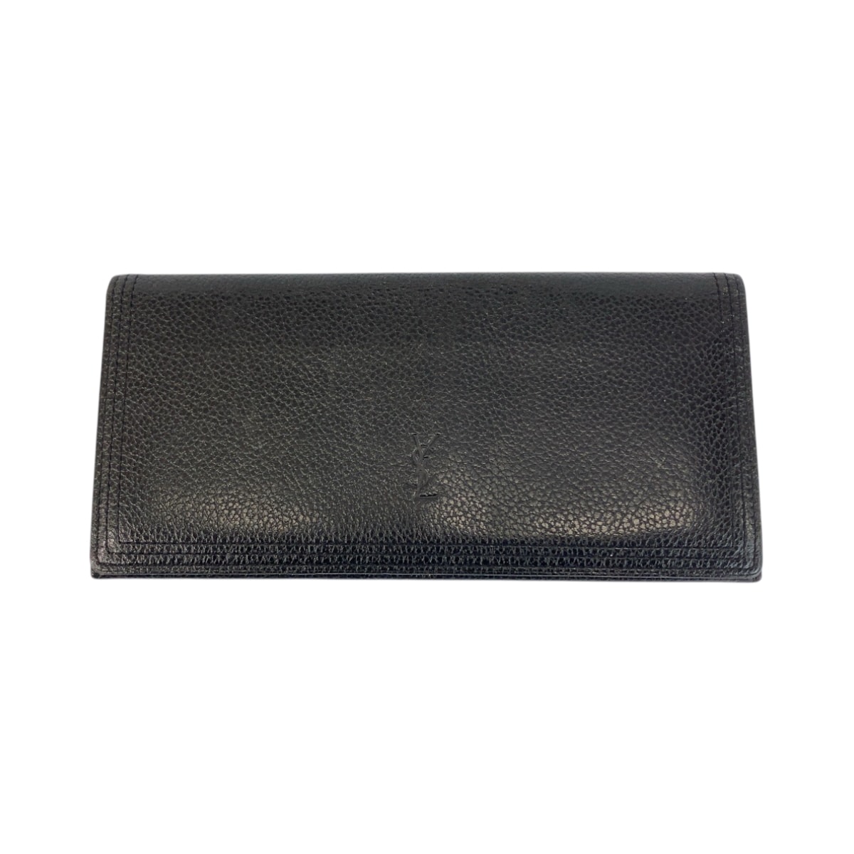 美品 YVES SAINT LAURENT イヴ サンローラン ヴィンテージ YSL ブラック 黒 レザー 長財布 札入れ 600568 【中古】