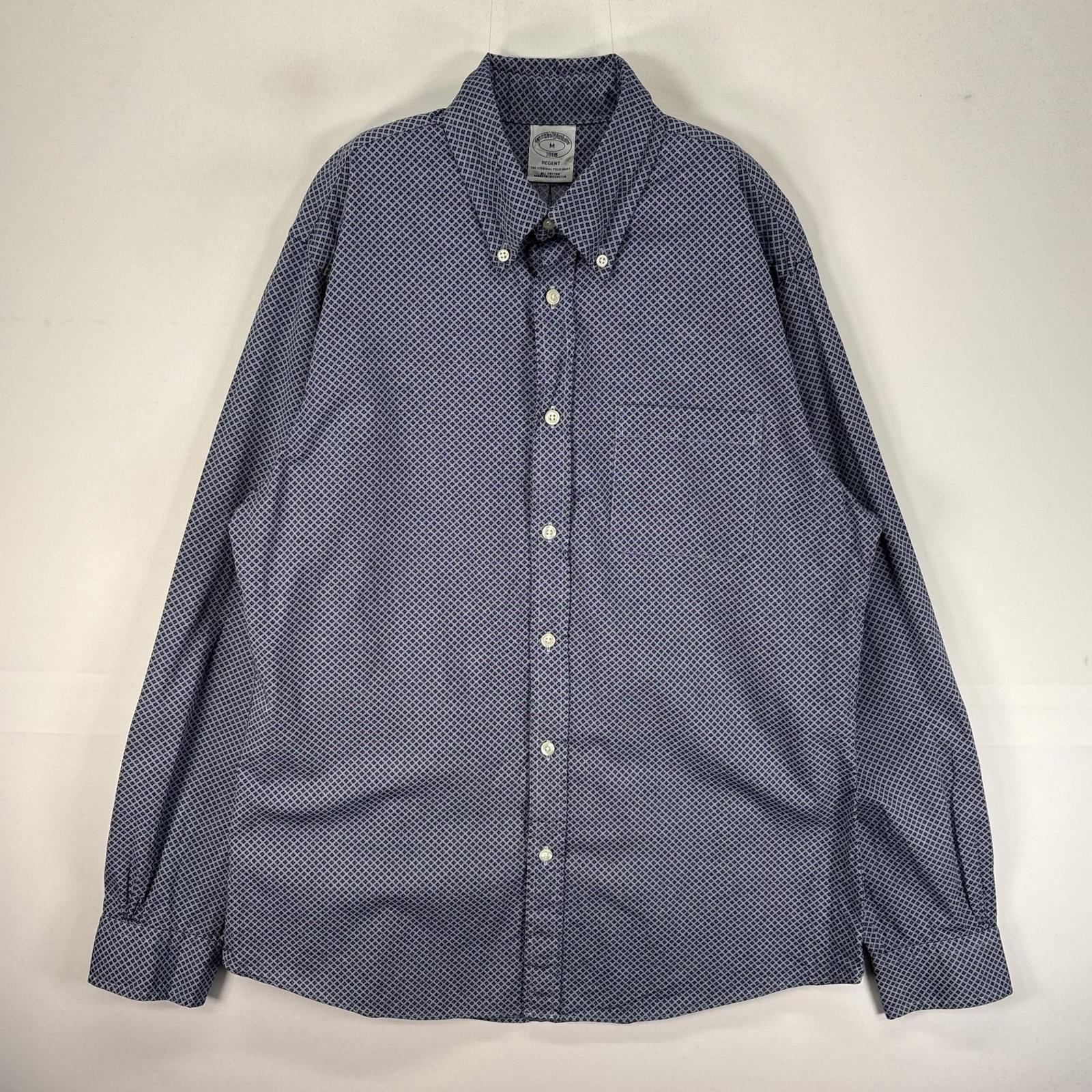 古着 ブルックスブラザーズ Brooks Brothers 長袖シャツ ボタンダウン 1818 3XL ネイビー系 総柄 メンズ