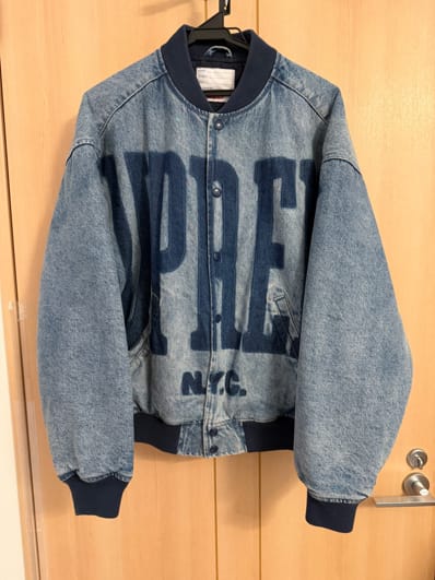 Supreme Washed Knockout Denim Varsity Jacket "Washed Blue"