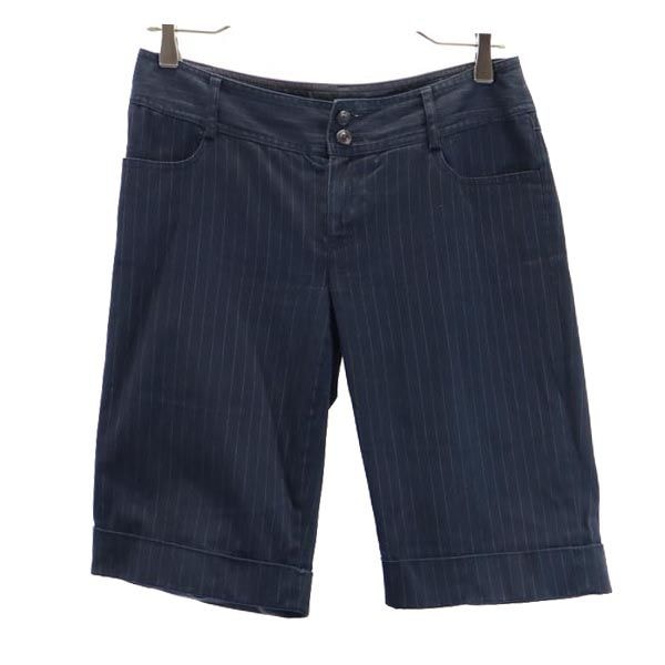 BURBERRY BLUE LABEL バーバリーブルーレーベル 三陽商会 ストライプ ショートパンツ 38 ネイビー